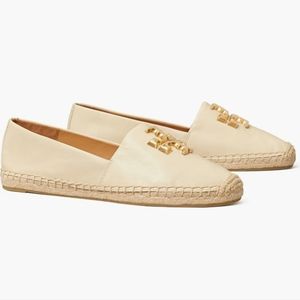 Nwt! Tory Burch Eleanor espadrille flat cream/ gold
